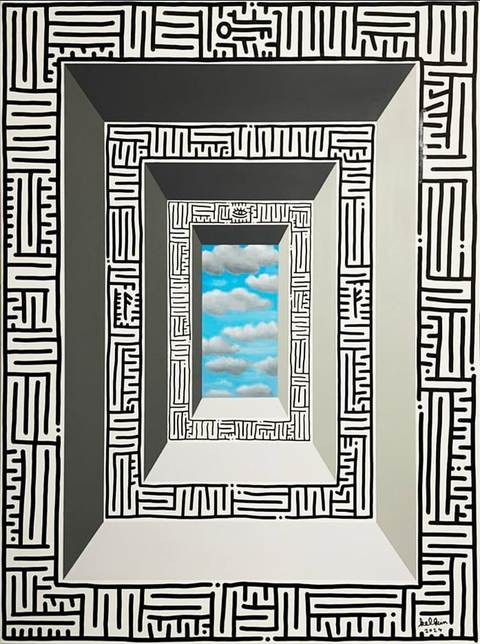Le chemin des rêves - Œuvre originale par Kelkin, acrylique sur toile 130×97cm