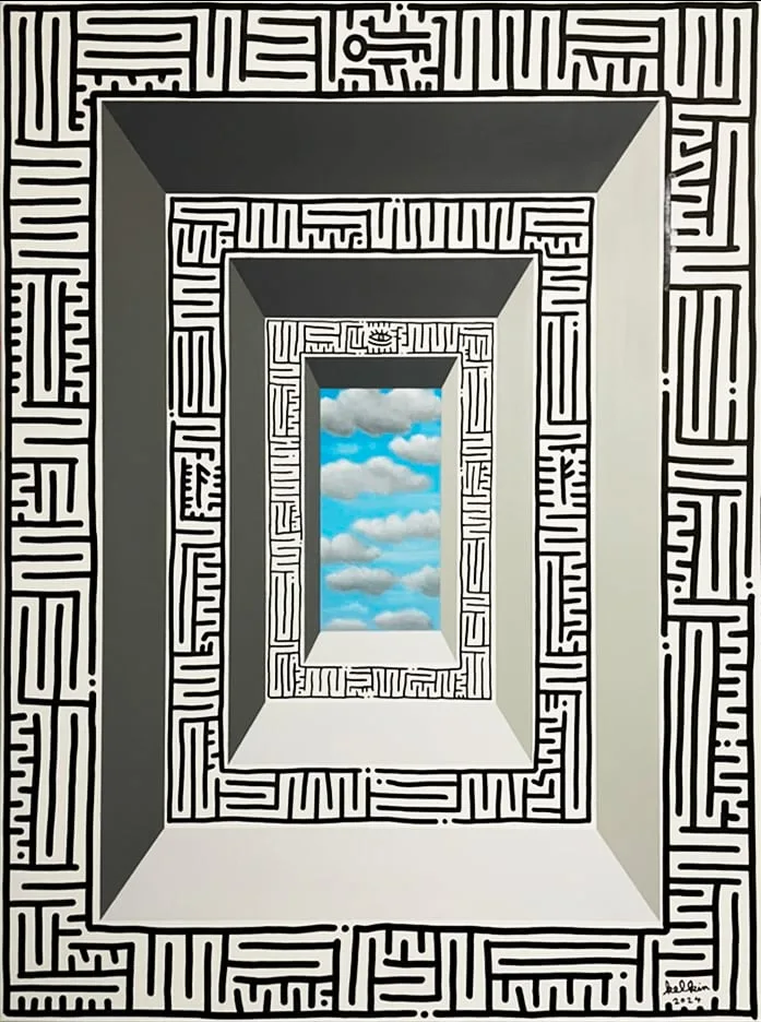 Le chemin des rêves - Œuvre originale par Kelkin, acrylique sur toile 130×97cm