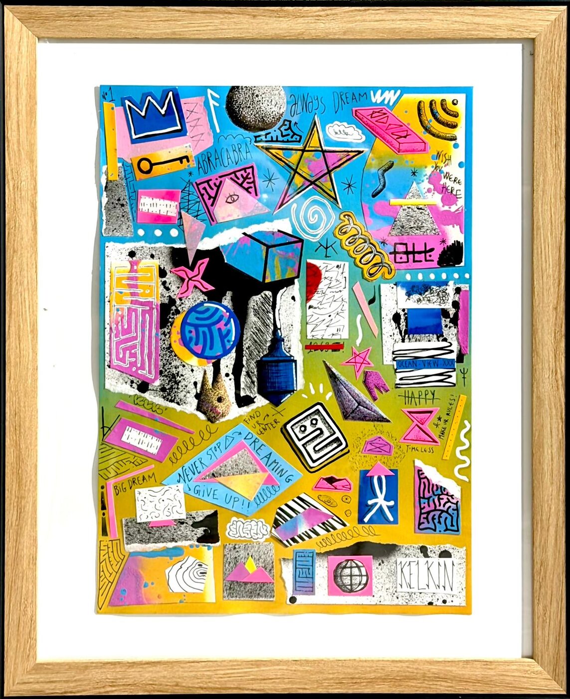 Fragment n°2 - Œuvre originale par Kelkin, techniques mixtes sur papier 30×42cm