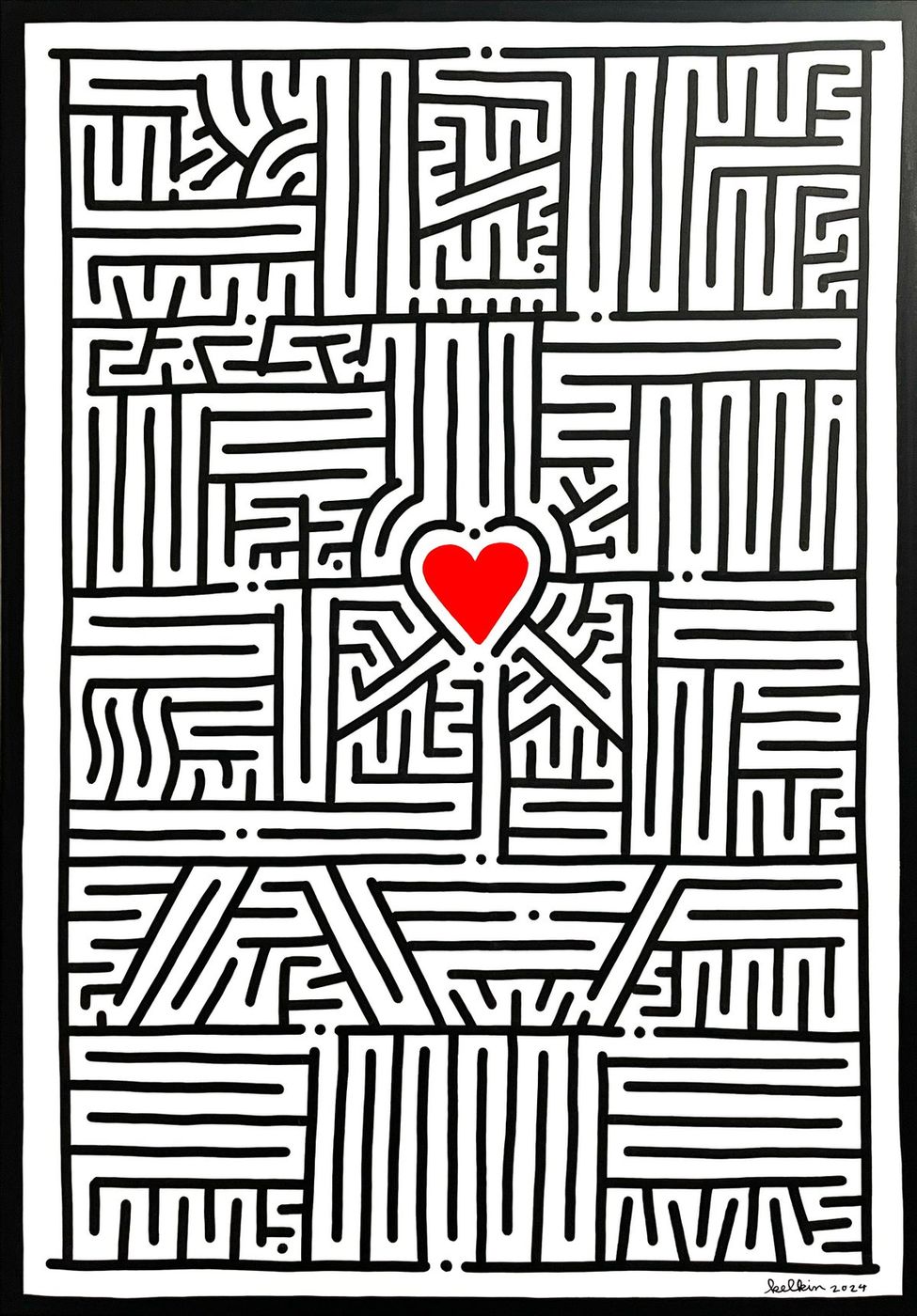 I love You - Œuvre originale par Kelkin, acrylique sur toile 116×89cm
