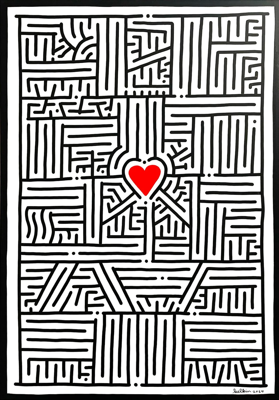I love You - Œuvre originale par Kelkin, acrylique sur toile 116×89cm