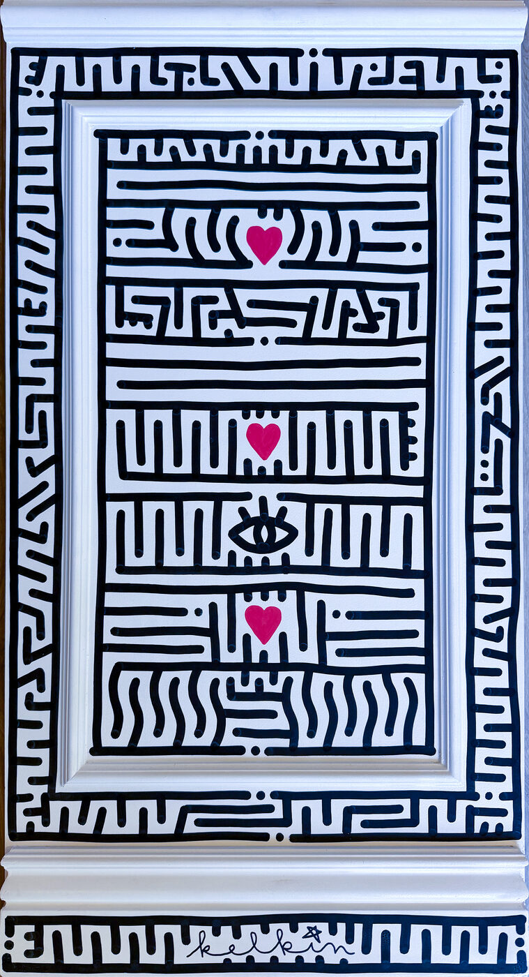 Live Your Dream - Œuvre originale par Kelkin, acrylique sur MDF 96×52cm