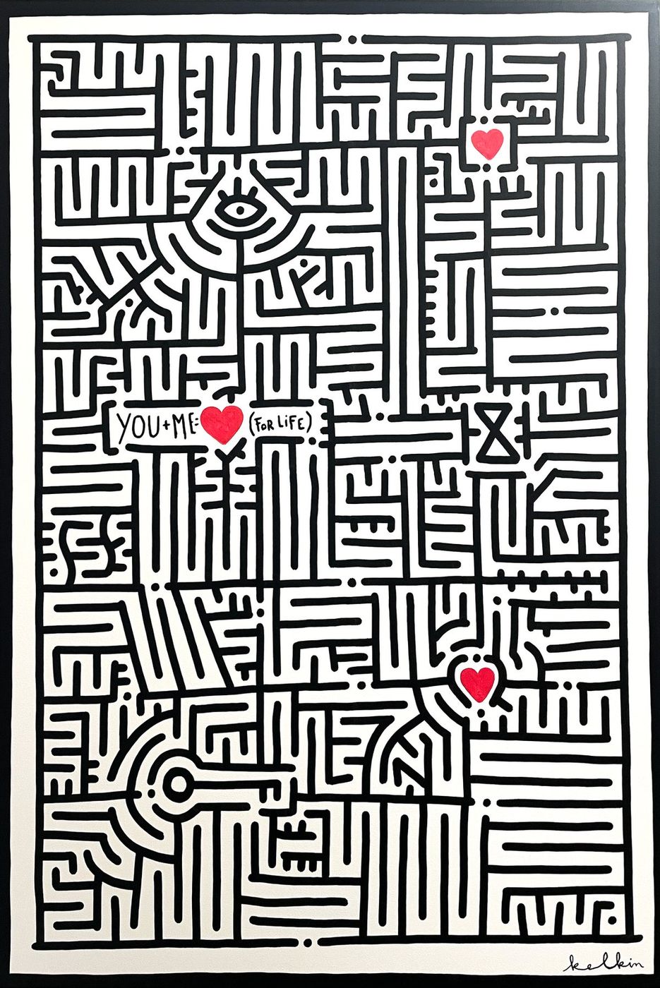 You + Me - Œuvre originale par Kelkin, acrylique sur toile 116×89cm