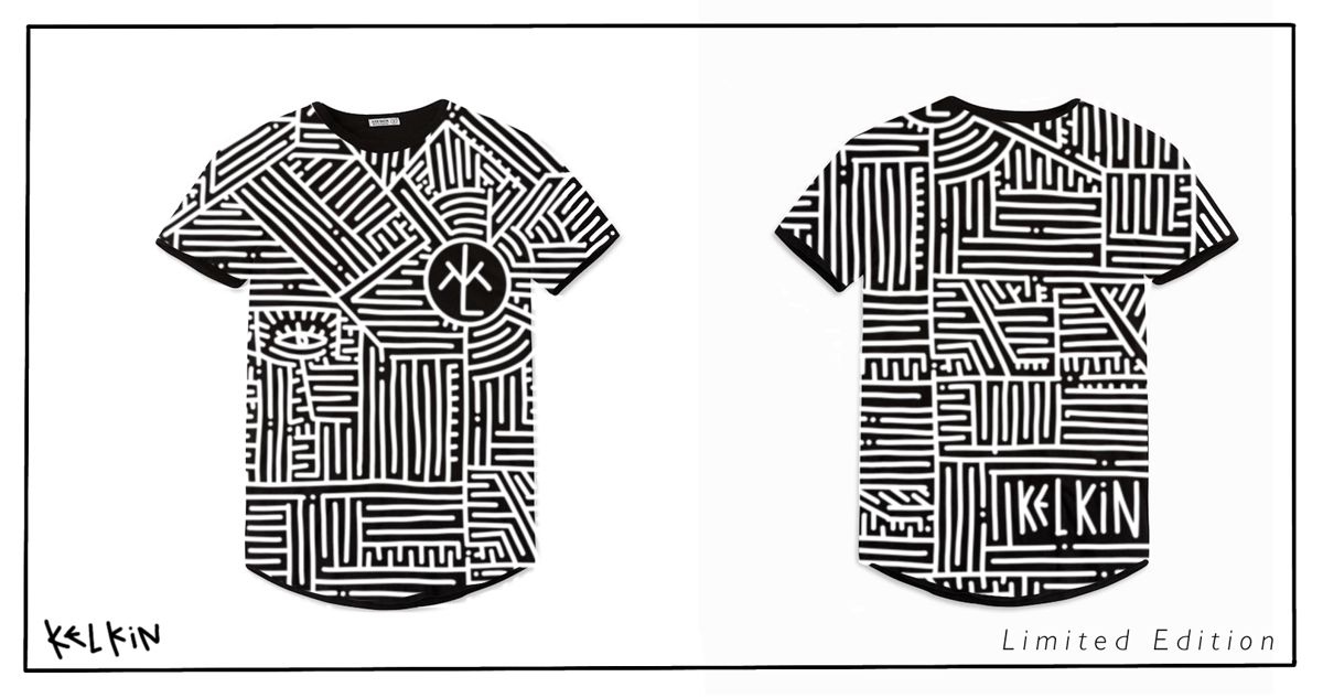 T-shirt MAZE WORLD par Kelkin - 100% coton