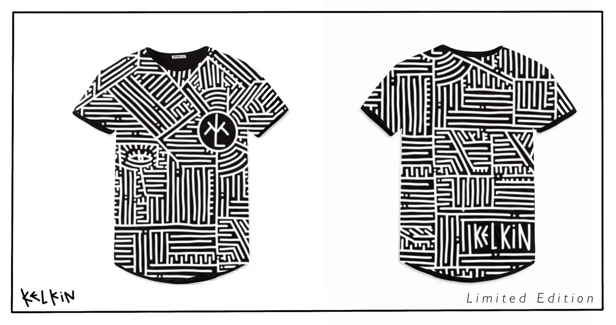 T-shirt MAZE WORLD par Kelkin - 100% coton