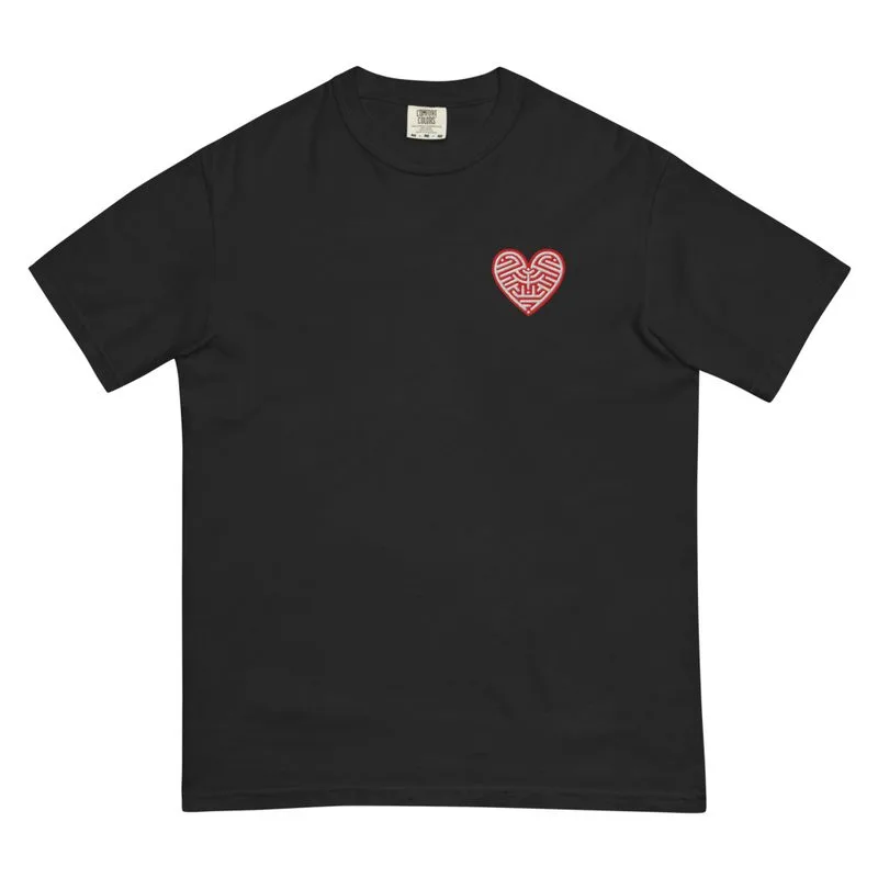 T-shirt T-LOVE Kelkin — broderie cœur, coton bio unisexe