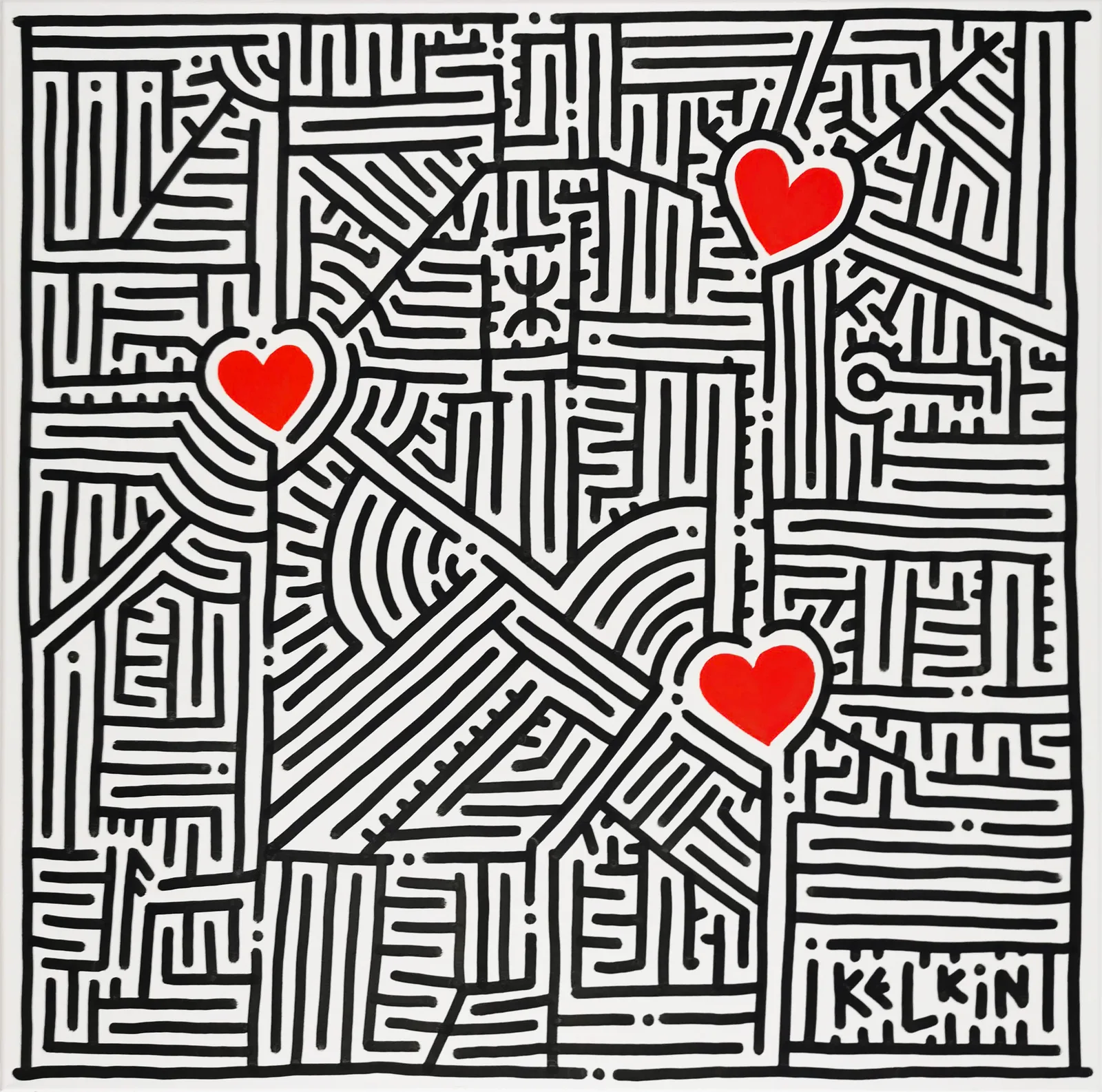 1 + 1 = 3 - Toile par Kelkin, 100×100cm