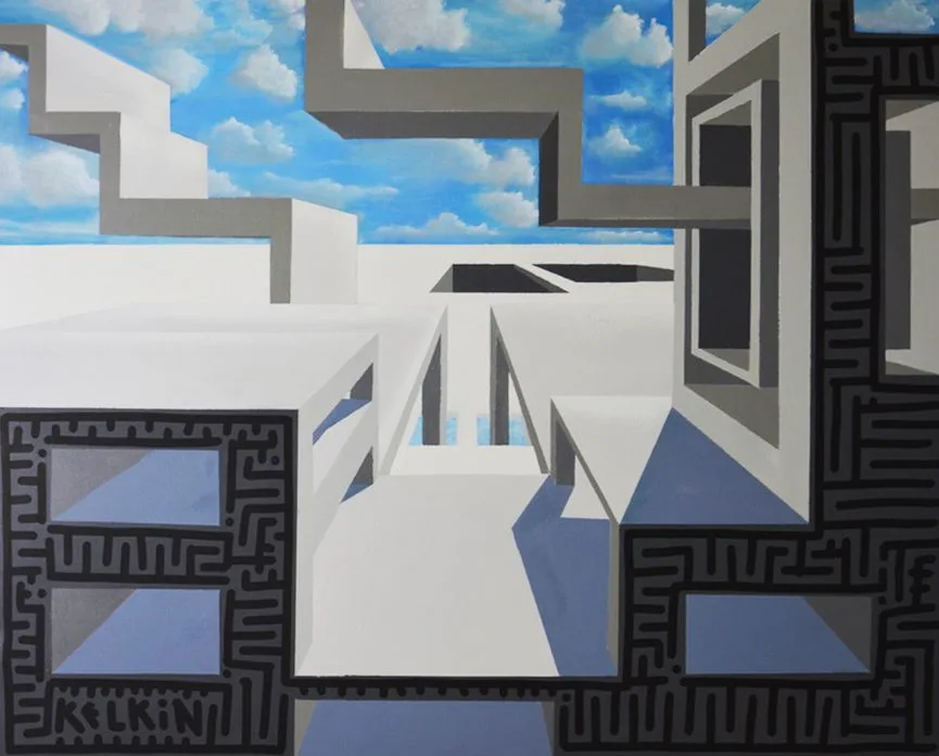 La Cité du Ciel - Toile par Kelkin, 92×73cm